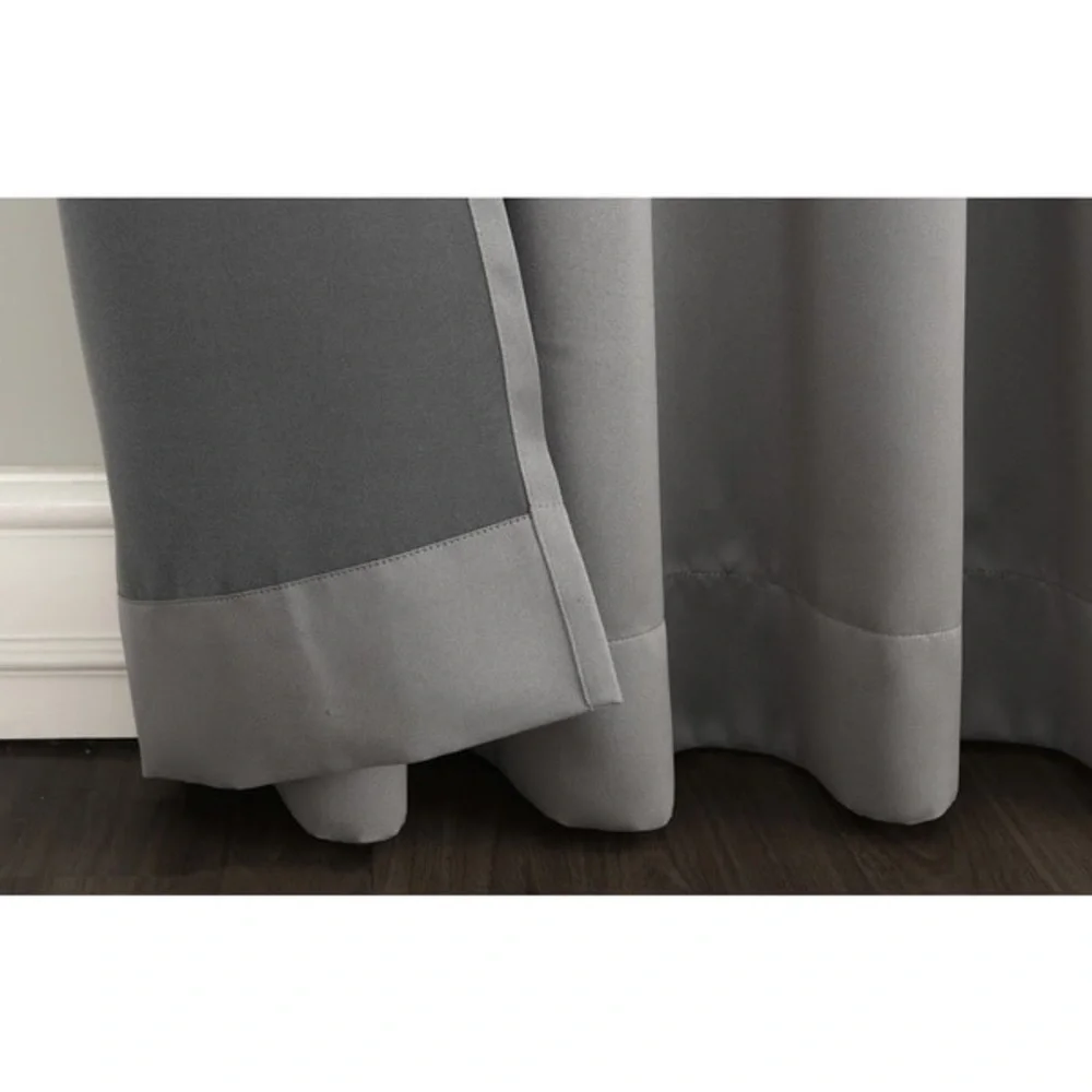 Porch & Den Nantahala Grommet Top Curtain Panel, PAIR Panel - Grey 50x84